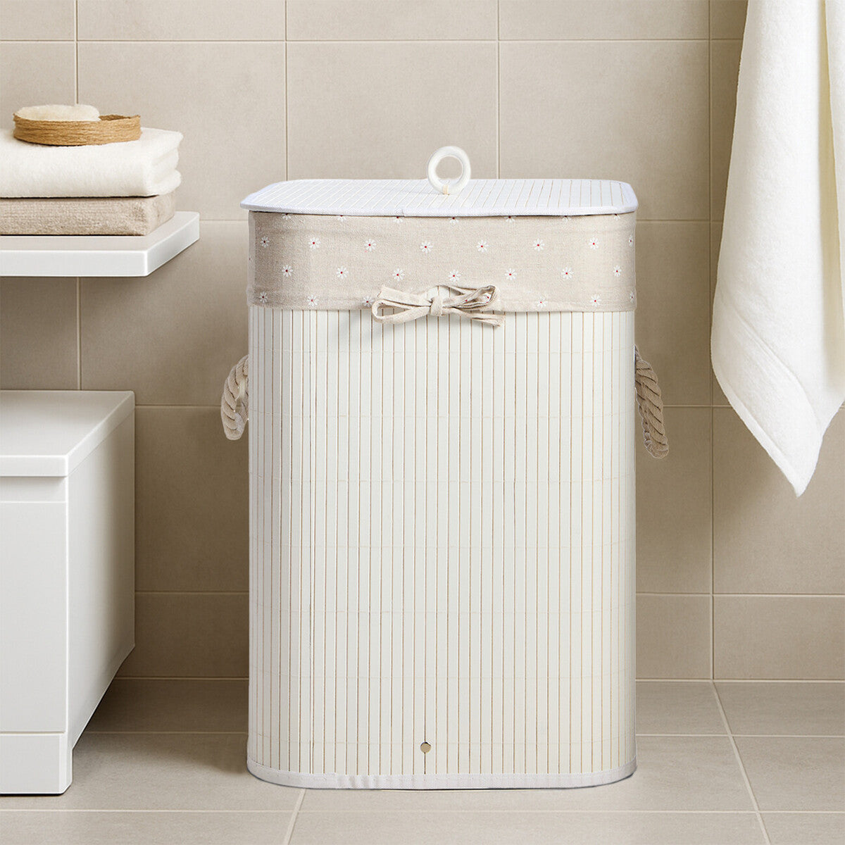 Kankyo White Square Laundry Hamper