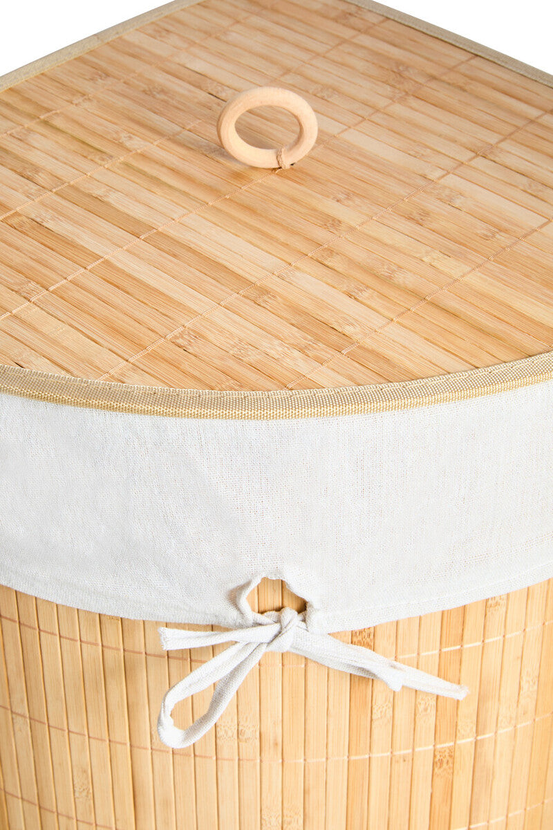 Kankyo Natural Bamboo Corner Laundry Hamper
