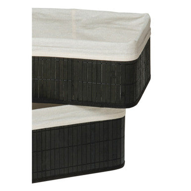 Kankyo Set Of Two Black Bamboo Storage Boxes