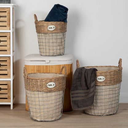 Lida Set Of Three Round Laundry Baskets