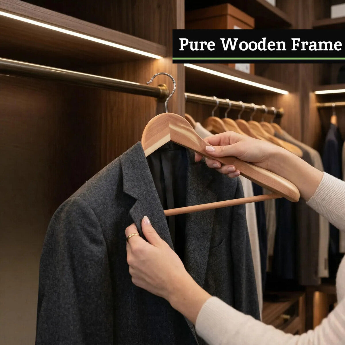The Dandy Sparrow Cedar Wood Trouser Rail Clothes Hanger
