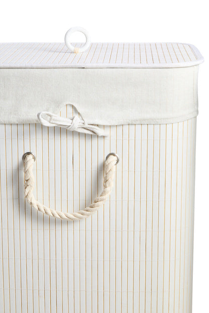 Kankyo White Bamboo Laundry Hamper