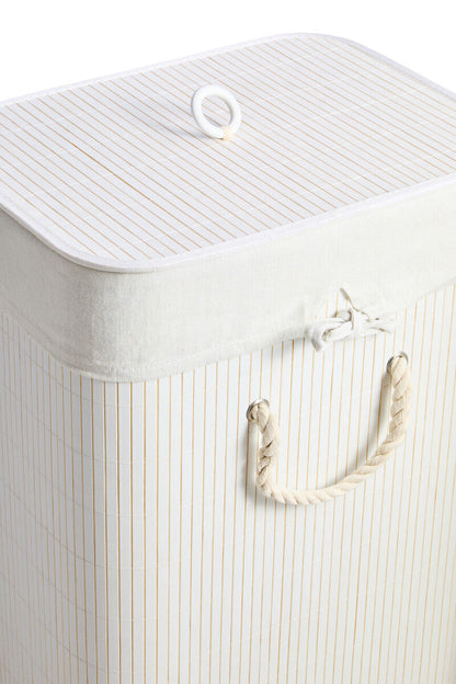 Kankyo White Bamboo Laundry Hamper
