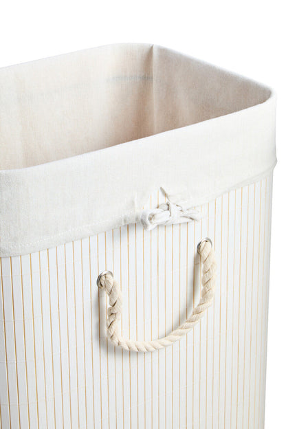 Kankyo White Bamboo Laundry Hamper
