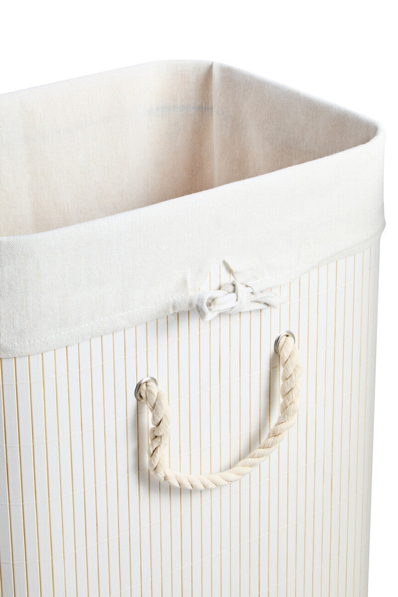 Kankyo White Bamboo Laundry Hamper