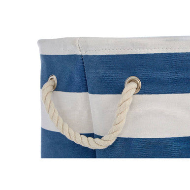 Nautical Blue And White Stripes Laundry Hamper