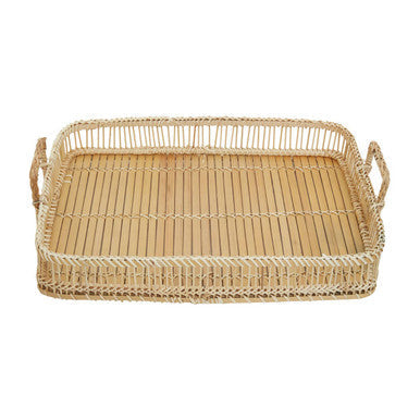 Ezell Rattan and Bamboo Natural Rectangular Tray
