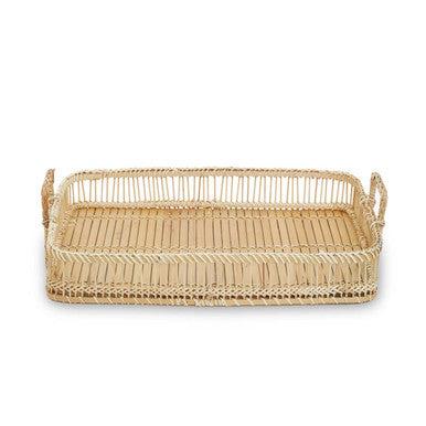 Ezell Rattan and Bamboo Natural Rectangular Tray