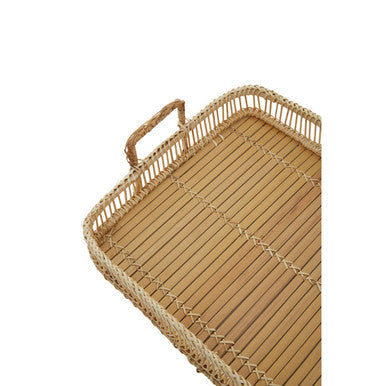 Ezell Rattan and Bamboo Natural Rectangular Tray