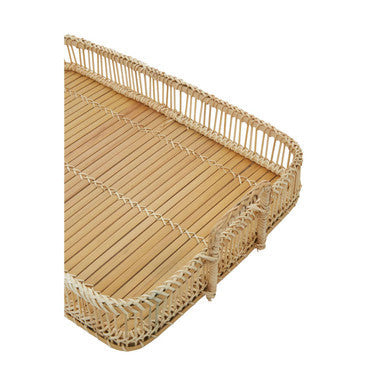 Ezell Rattan and Bamboo Natural Rectangular Tray