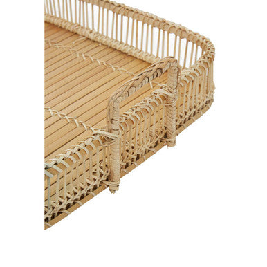Ezell Rattan and Bamboo Natural Rectangular Tray
