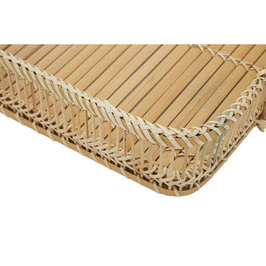 Ezell Rattan and Bamboo Natural Rectangular Tray