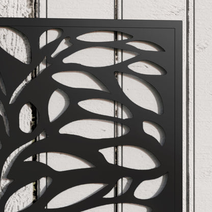 Outsunny Outdoor Metal Planter, with Back Trellis - Black