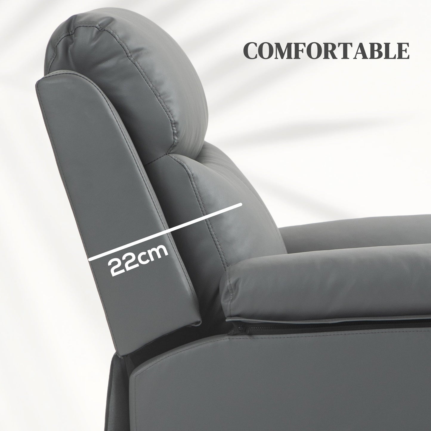 HOMCOM Faux Leather 70\'c2\'b0 Electric Riser Recliner Chair, Charcoal Grey