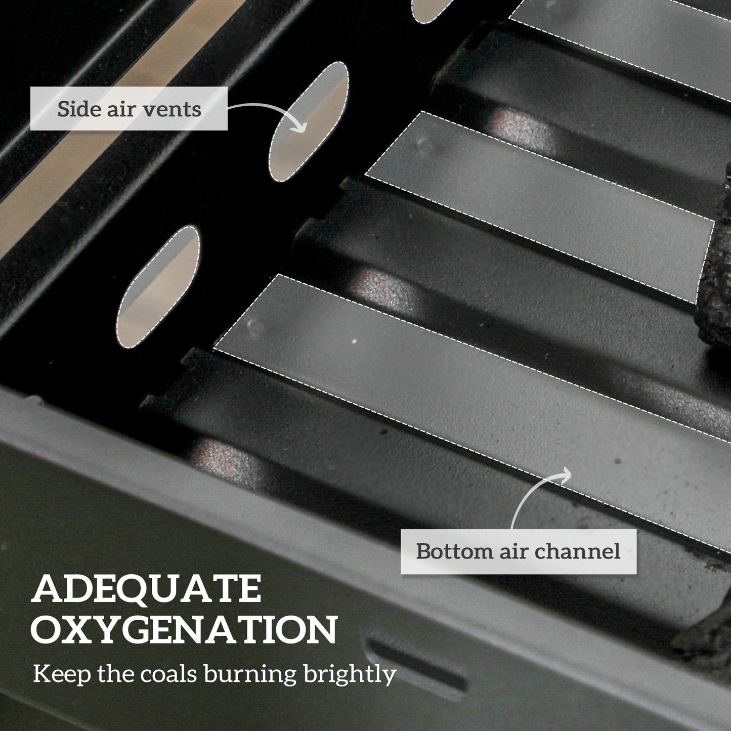 Outsunny Foldable Charcoal Grill - Black