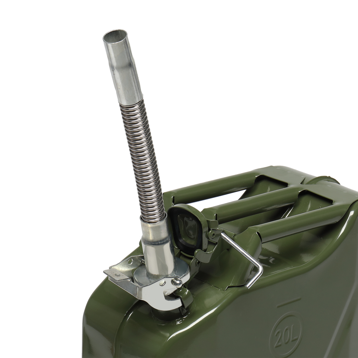20L 0.6mm Fuel Oil Petrol Diesel Storage Can with British Style Pour Tube Army Green