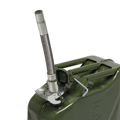 20L 0.6mm Fuel Oil Petrol Diesel Storage Can with British Style Pour Tube Army Green