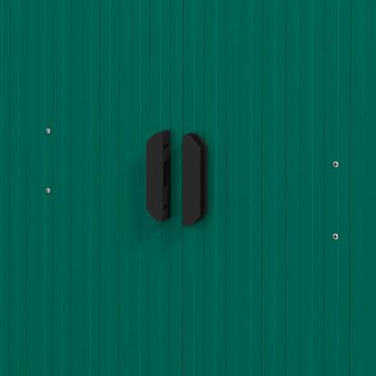 Outsunny 6.5ft x 3.5ft Metal Garden Storage Shed for Outdoor Tool Storage with Double Sliding Doors and 4 Vents, Green