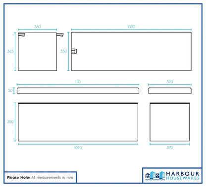 Foldable Storage Ottoman - 111 x 37 x 39cm