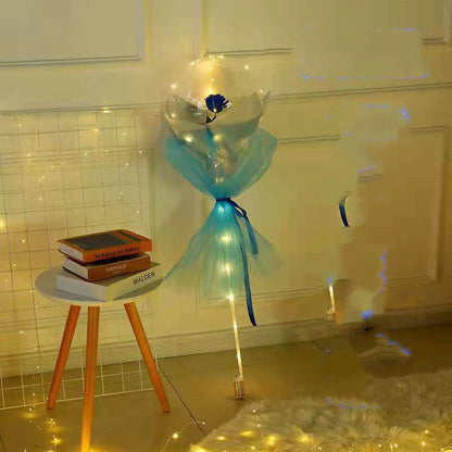 Glowing Ball For Girlfriends With A Rose In A Balloon