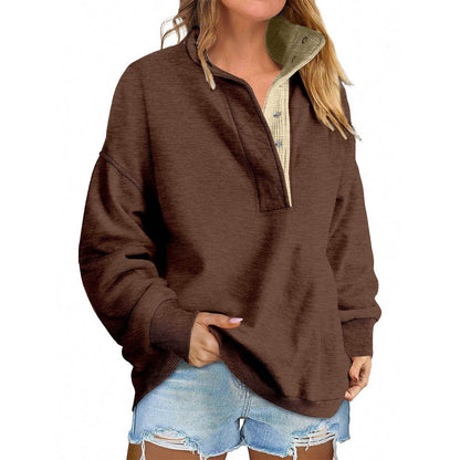 Pullover Leisure Loose Button Sweater For Women