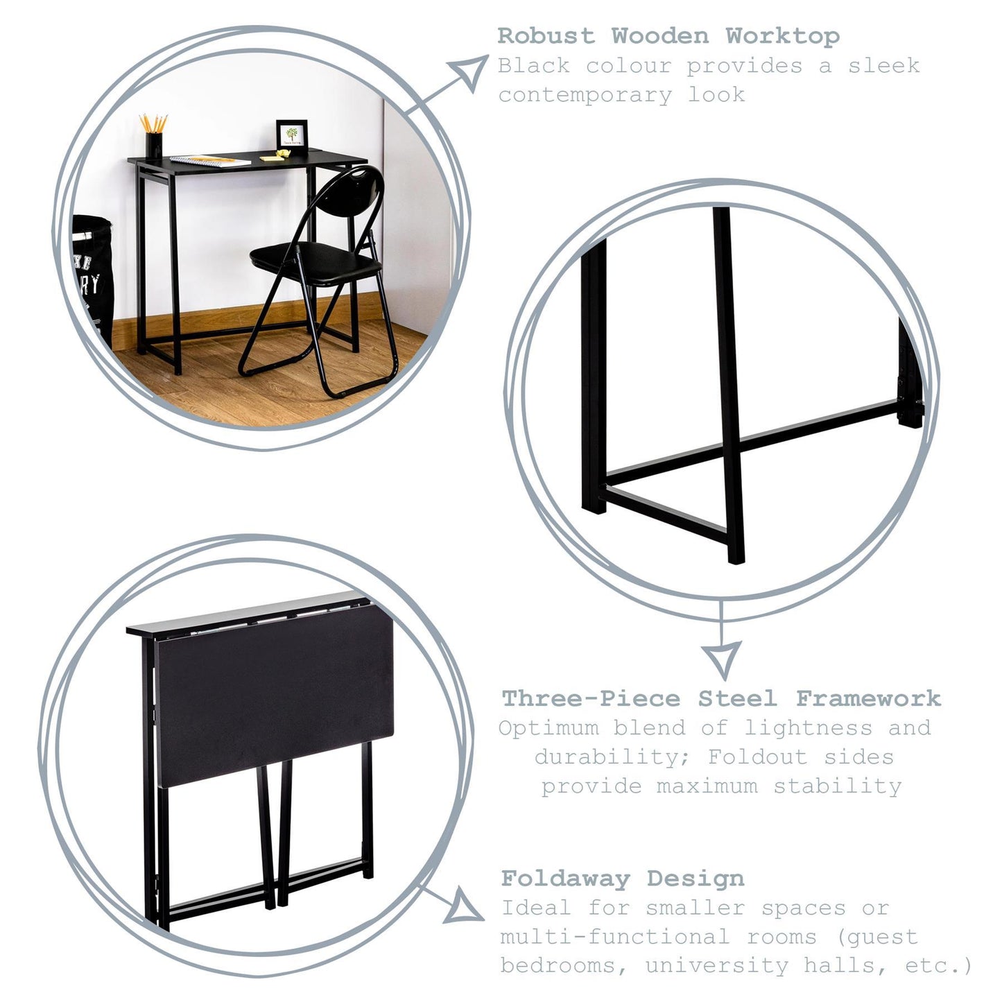 Deluxe Wooden Folding Desk
