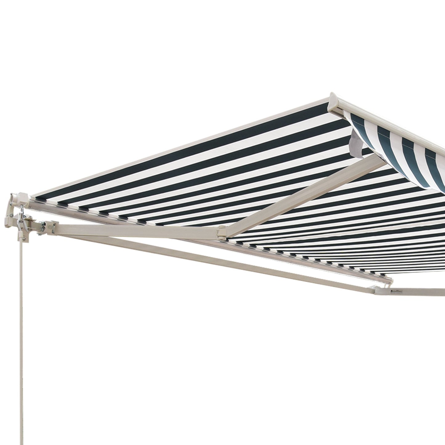 Outsunny Retractable Awning, 2.5x2 m-Dark Green/White