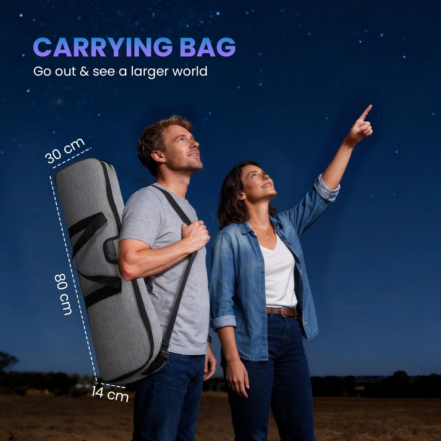 Outsunny Astronomy Telescope for Adults and Beginners with 80 mm Aperture, Carry Bag, White