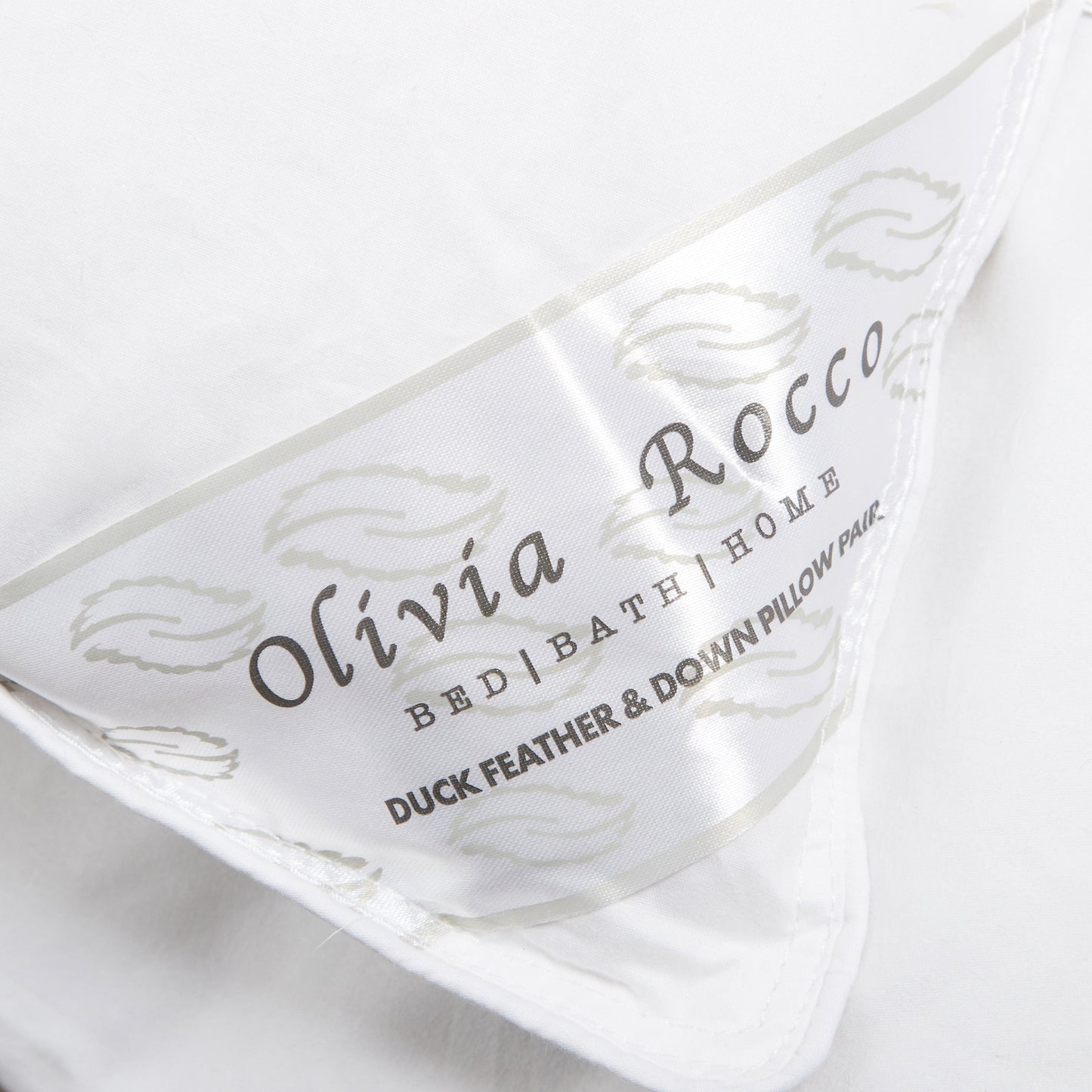 2 Pack Luxury Hotel Quality Duck Feather and Down Pillows Pair Hypoallergenic Premium Filling for Superior Comfort and Support by OLIVIA ROCCO