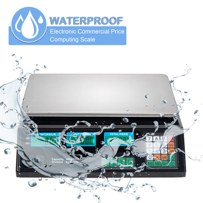 【Old code:17568532】ACS-30 40kg/5g Digital Price Computing Scale for Vegetable UK Plug Silver & Black