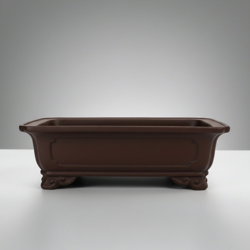 26cm Premium Unglazed Bonsai Pot | Rectangle | 26cm x 19cm x 8cm | Brown