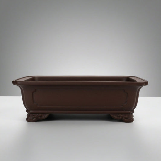 26cm Premium Unglazed Bonsai Pot | Rectangle | 26cm x 19cm x 8cm | Brown