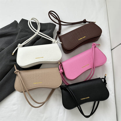 Summer Minimalist PU Underarm Bag Chic Solid Color Square Shoulder Purse Versatile Crossbody Tote For Women Elegant Office