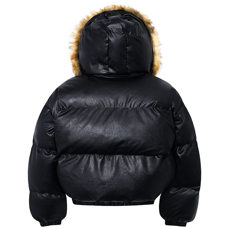 Retro-style Padded Cotton Coat With A Thick Fur Collarunisex