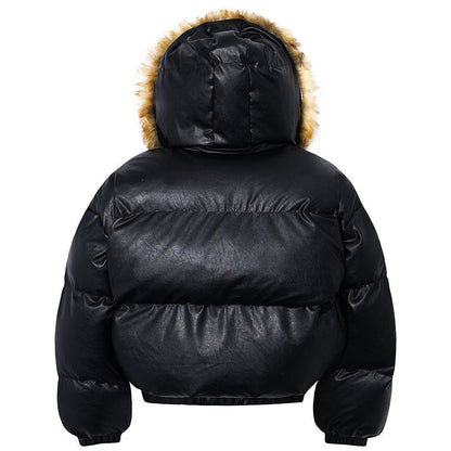 Retro-style Padded Cotton Coat With A Thick Fur Collarunisex