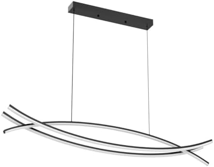 Mikeru 100CM Modern LED Pendant Light, Minimalist Ceiling Lighting with Remote Control Dimmable Brightness 3000K/4500K/6000K 3 Color Chandelier 10% to 100% for Kitchen Island, Living Room