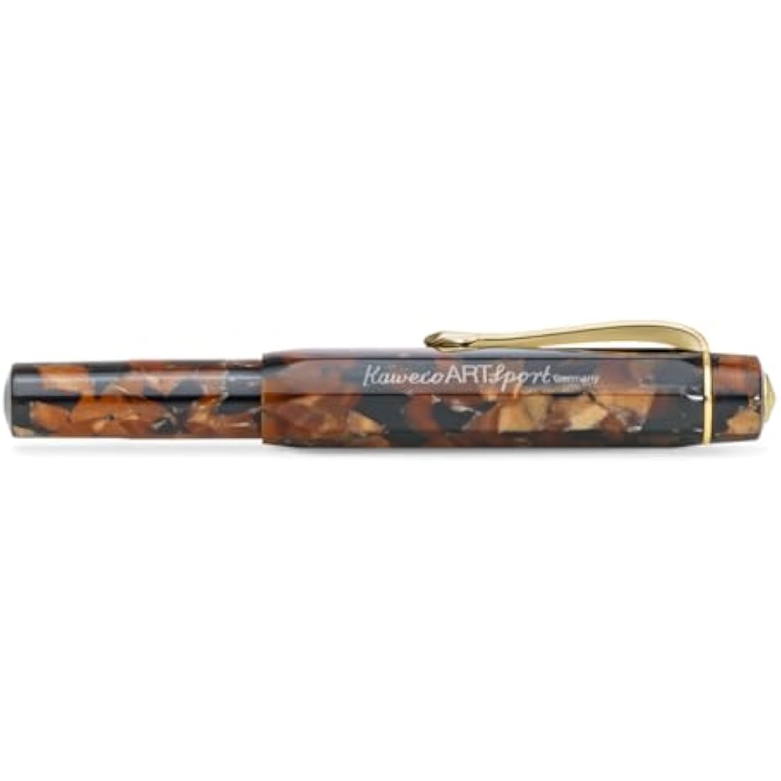 Kaweco ART SPORT Fountain Pen Hickory Brown I Exclusive Acrylic Reservoir Pen for Ink Cartridges With Steel Nib 12.5 cm I Including Metal Box I Nib: M (Medium)