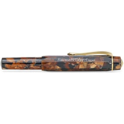 Kaweco ART SPORT Fountain Pen Hickory Brown I Exclusive Acrylic Reservoir Pen for Ink Cartridges With Steel Nib 12.5 cm I Including Metal Box I Nib: M (Medium)