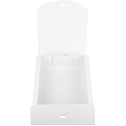 Emartbuy Pack of 12 Square Shaped Presentation Gift Box, 24 cm x 24 cm x 5 cm, Easy Assembly, White Box with Bow Ribbon