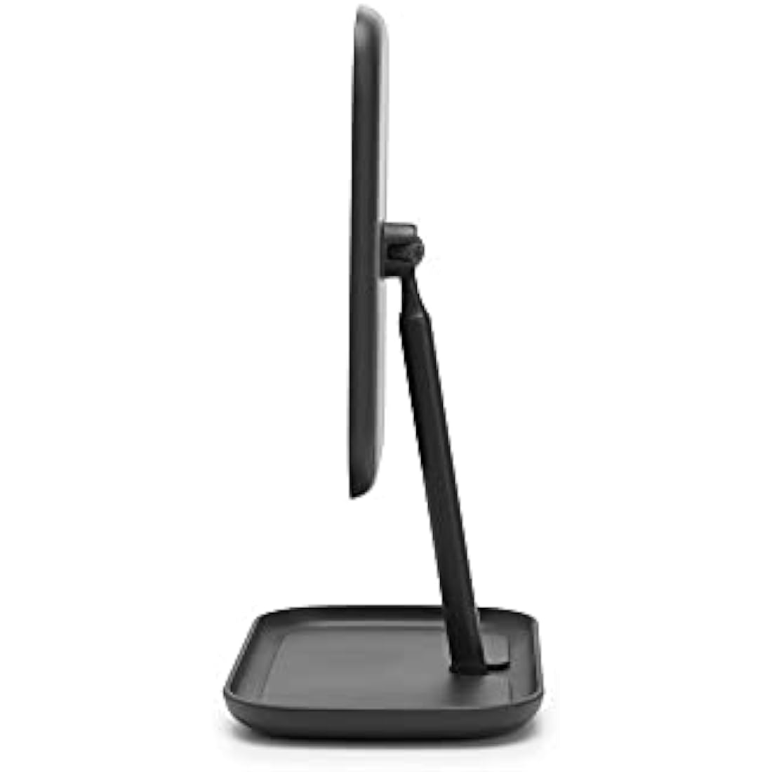 Brabantia ReNew 360° Adjustable Vanity Bathroom Mirror with Stand & Storage Tray (Dark Grey) Non-Slip Tray for Makeup, Jewellery, Shaving Accessories