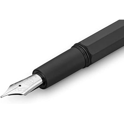 Kaweco ORIGINAL Fountain Pen 250 Black Chrome I Premium Aluminium Reservoir Pen for Ink Cartridges 12.7 cm I Nib: EF (Extra Fine)