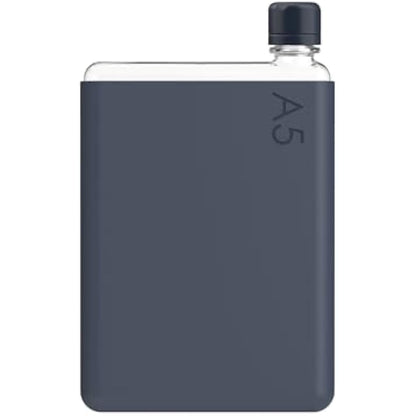 memobottle A5 (Midnight Blue) Bundle - 25oz (750ml) - Bottle, silicone sleeve & lid |Slim Water Bottle for Bags, Beside Books & Laptops | BPA Free Tritan | Modern & Minimalist