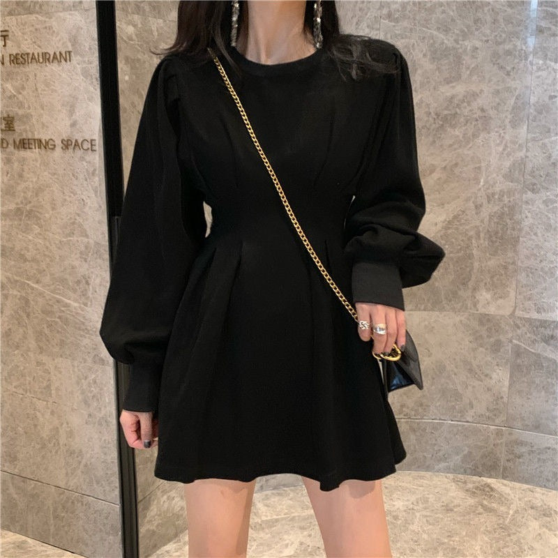 New Autumn Dress, Long-Sleeved Mid-Length A-Line Skirt, Thin And Waist