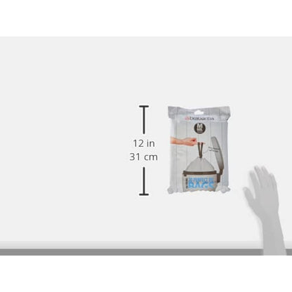 Brabantia PerfectFit Bin Liners (Size M/60 Litre) High Quality Thick Plastic Trash Bags with Tie Tape Drawstring Handles (30 Bags), White