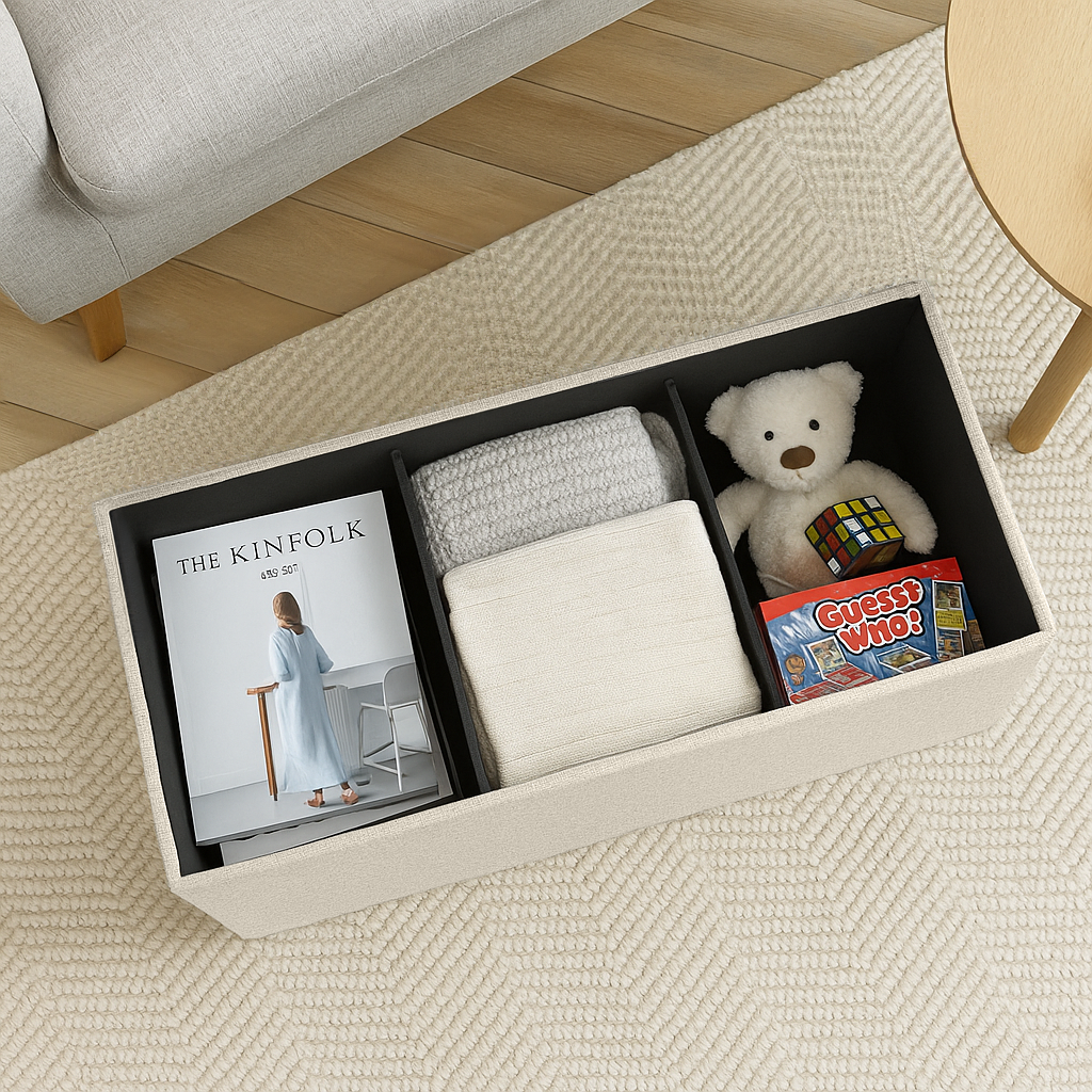 Foldable Storage Ottoman - 111 x 37 x 39cm