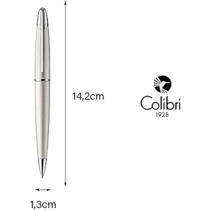 Colibri Equinox Twist Ballpoint Pen-brushed Steel and Chrome Luxury Pen-sleek Branded Spring Clip- Comes In A Nice Gift Box-Gift For Men And Women