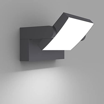 Klighten 24W LED Wall Light Outdoor Indoor Waterproof IP65, Adjustable Aluminum Wall Lamp, Modern Outside Light Mains Powered for Entrance Garden Terrace, 1500LM, Anthracite, Cold White 6000K