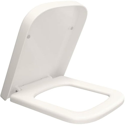 Square Toilet Seat Soft Close Toilet Seat Mute Seat Cover Quick Release Loo Seat Easy Cleaning Easy Installation with Top Fixing & Adjustable Hinges 42L x 36W cm Plastic AAN®