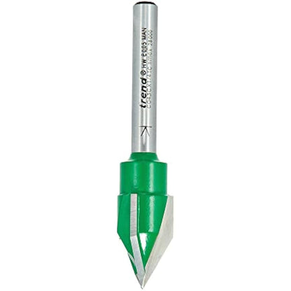 Trend CraftPro Triple Flute Engraver Router Cutter Bit, 1/4 Inch Shank, 15.1 mm Cut Diameter & 60 Degree V Groove, Tungsten Carbide Tipped, C043CX1/4TC