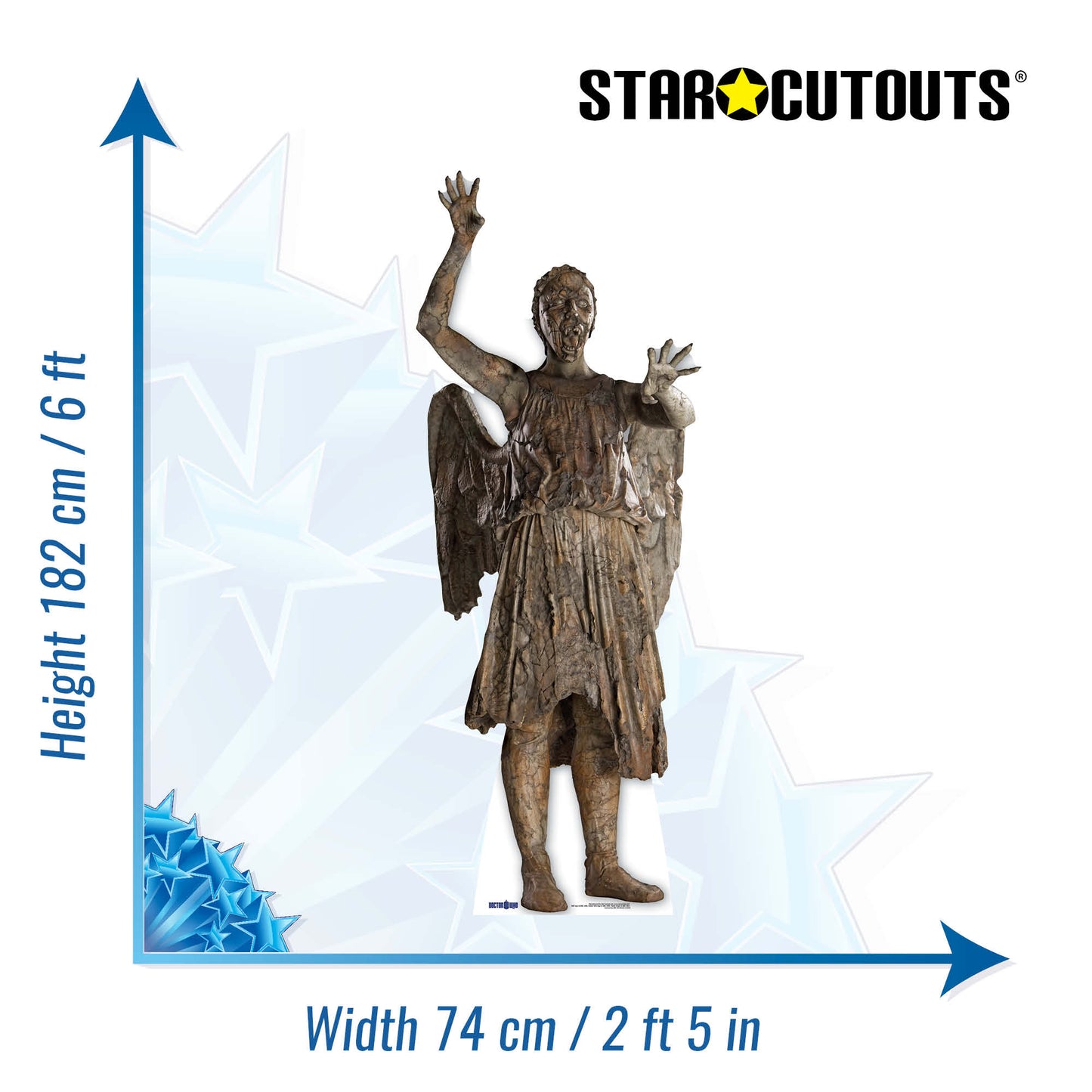 SC219 Weeping Angel Attacking Cardboard Cut Out Height 182cm